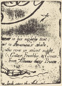 Restrike from fragment of cancelled plate for "A Prophecy"