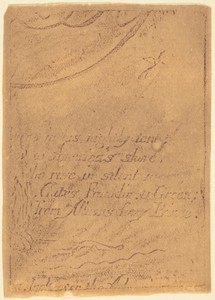 Restrike from fragment of cancelled plate for "A Prophecy"