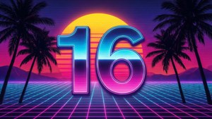 Retro 80s 16 Sunset
