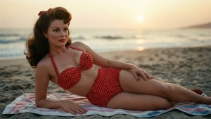 Retro Beach Bombshell