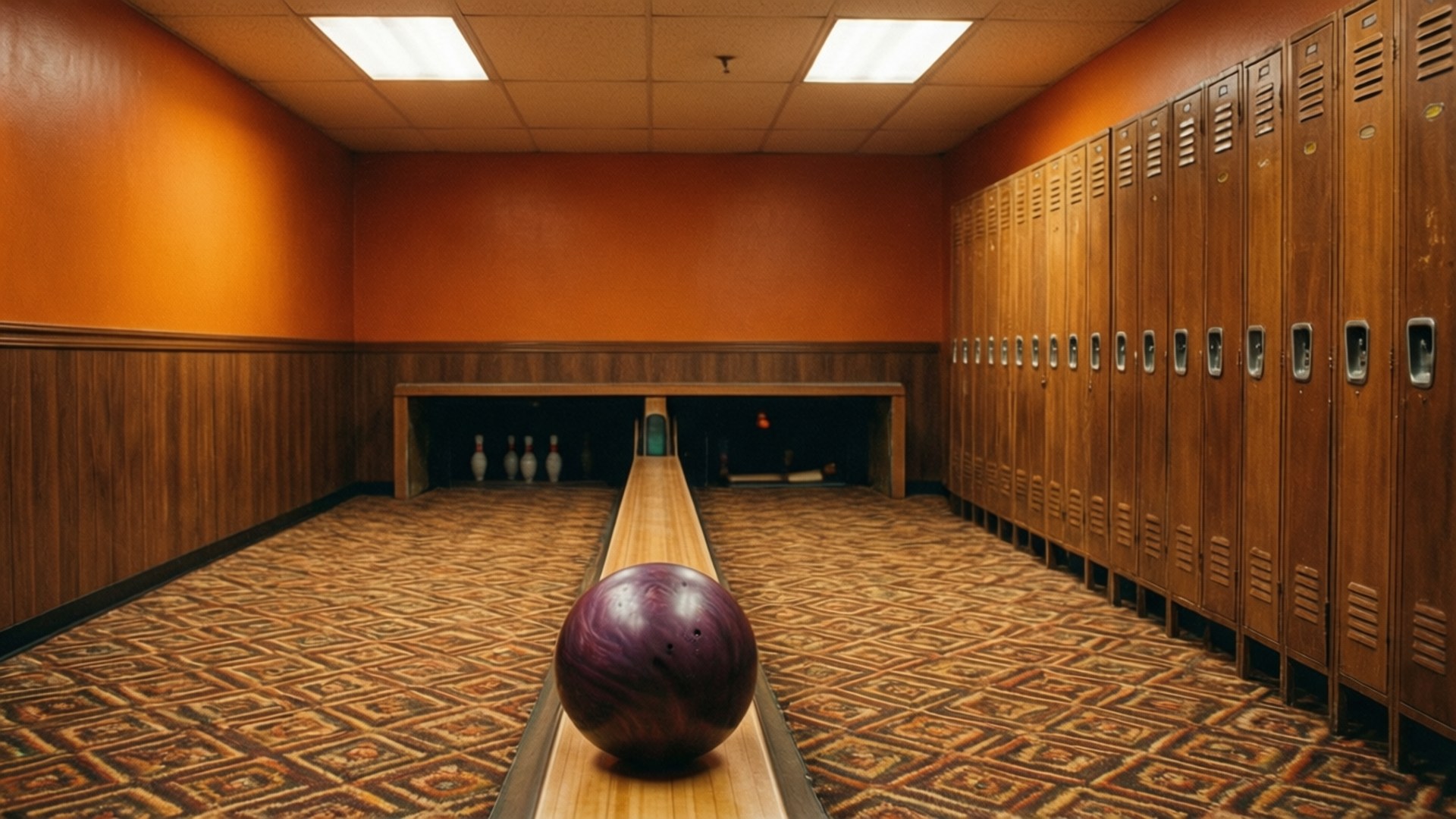 Retro Bowling Alley by Wallpapers.art Studio