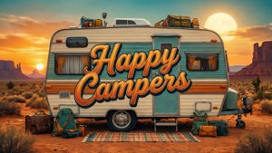 Retro Camper Sunset