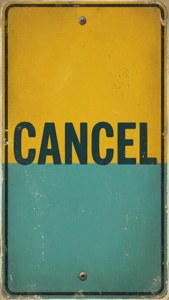 Retro Cancel Sign