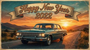 Retro Car New Year