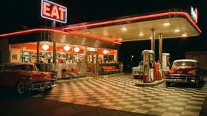 Retro Diner Gas Station