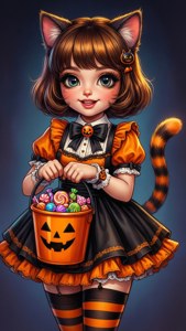 Retro Halloween Cat