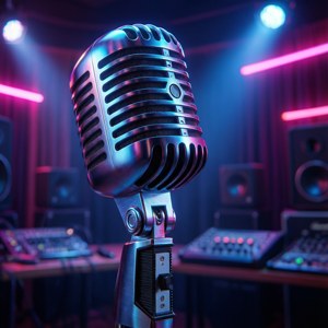 Retro Microphone Neon