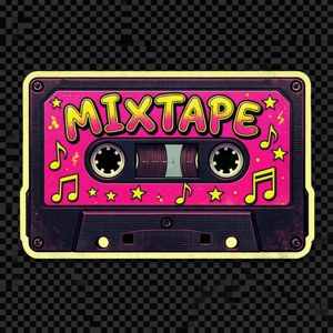 Retro Mixtape Cassette Sticker