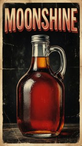 Retro Moonshine Ad Poster