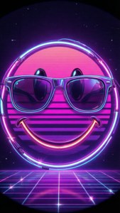 Retro Neon Smiley Shades