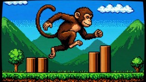 Retro Pixel Monkey Jump