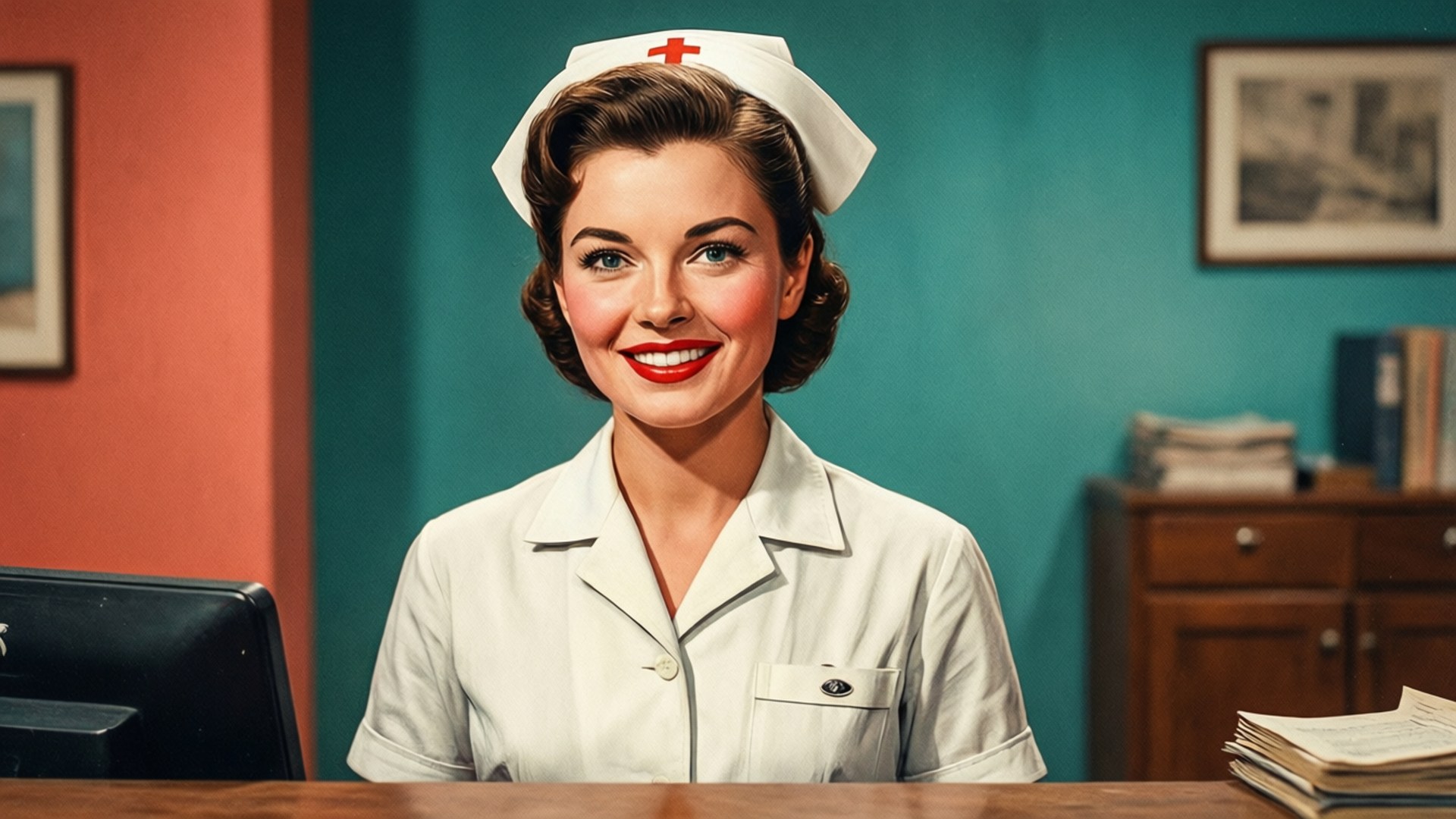 Retro Reception Smile by Wallpapers.art Studio