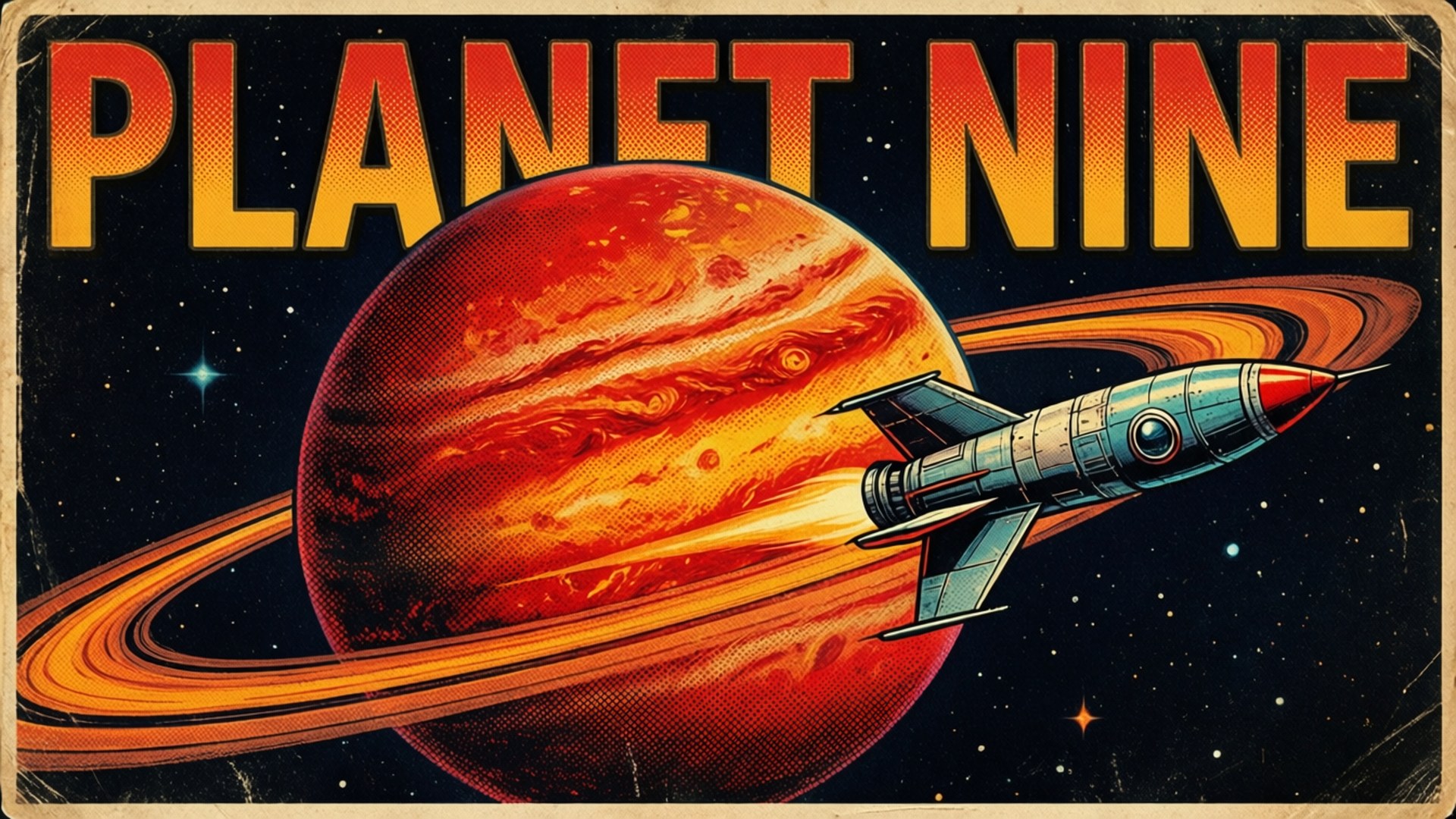 Retro Rocket Rendezvous by Wallpapers.art Studio