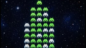Retro Space Invaders Grid