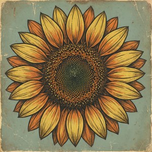 Retro Sunflower Graphic