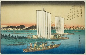 Returning Sails at Gyotoku (Gyotoku no kihan), from the series "Eight Views in the Environs of Edo (Edo kinko hakkei no uchi)"
