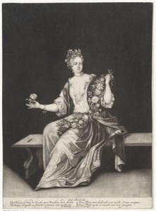 Reuk: vrouw met bloemen in de handen
