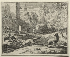 Reynard the Fox:  Reynard Chasing Hens