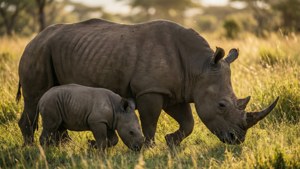 Rhino and Calf