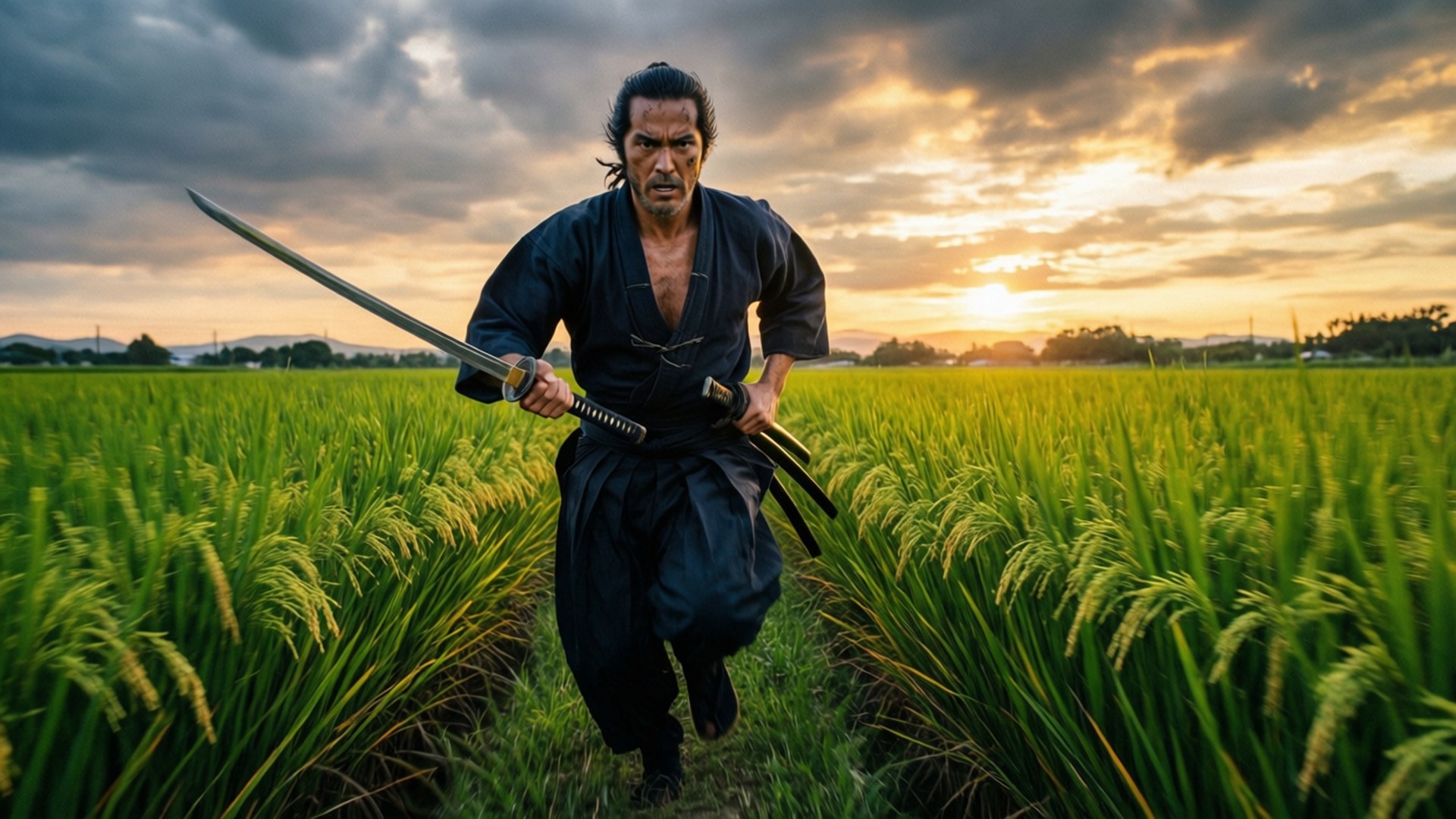 Rice Field Run by Wallpapers.art Studio