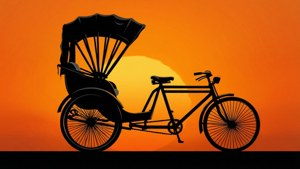Rickshaw Silhouette Sunset