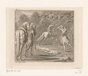 Ridder Idris naast het lichaam van Lila terwijl de centaur vlucht