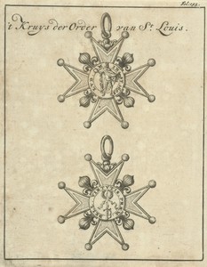 Ridderkruis van de orde van de Heilige Lodewijk, voor- en achterzijde