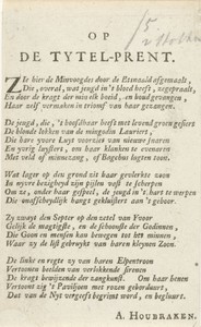 Rijm op de titelprent voor: Minnezangen kusjes drinkliederen, 1710