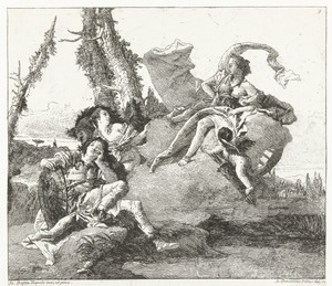 Rinaldo wordt verliefd op Armida door toedoen van Venus en Cupido