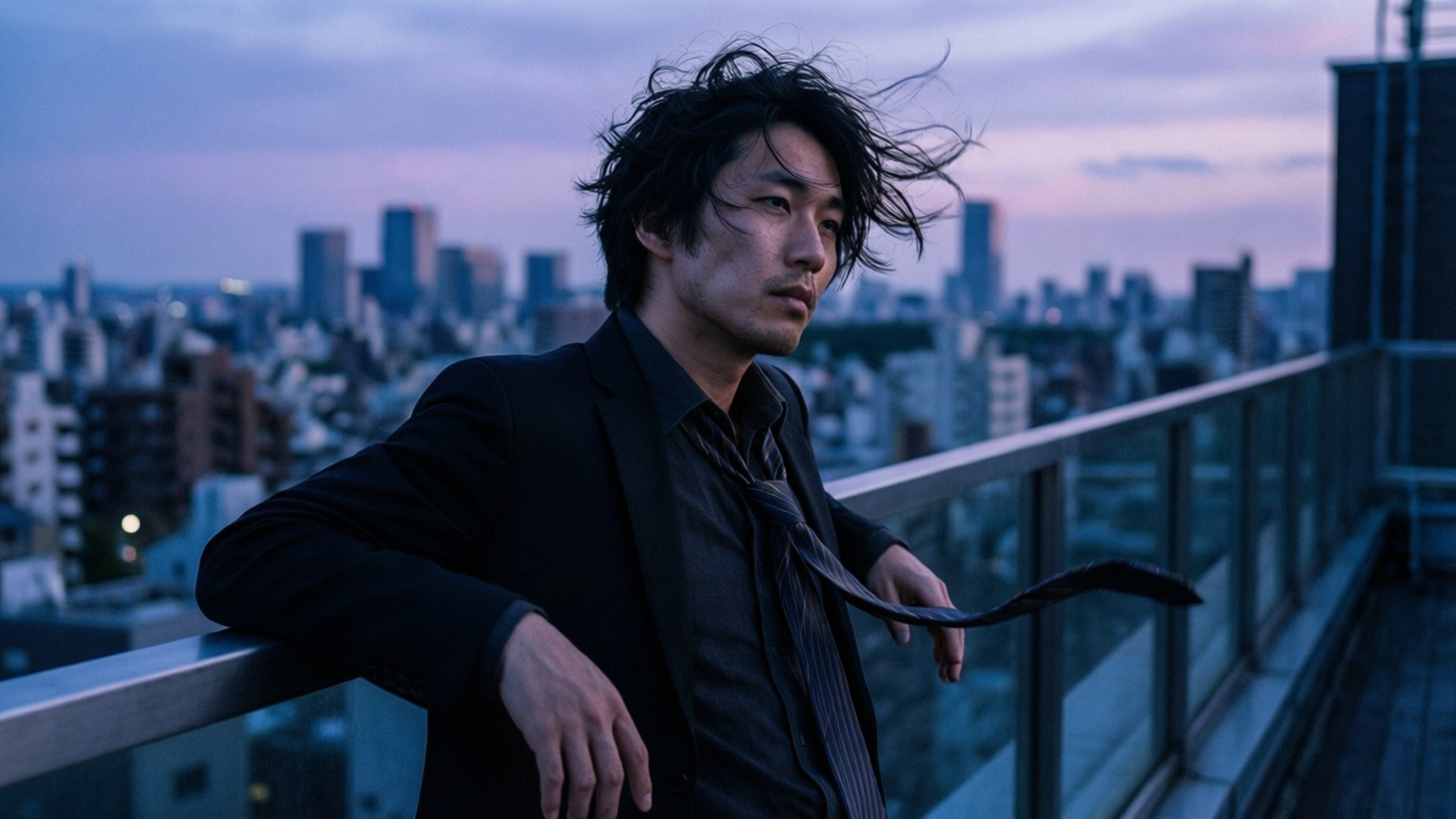 Rintaro Rooftop Solitude by Wallpapers.art Studio