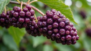 Ripe Elderberry Clusters Macro