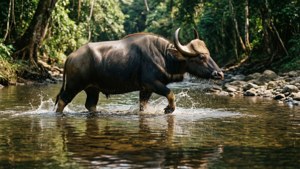 River Crossing Gaur