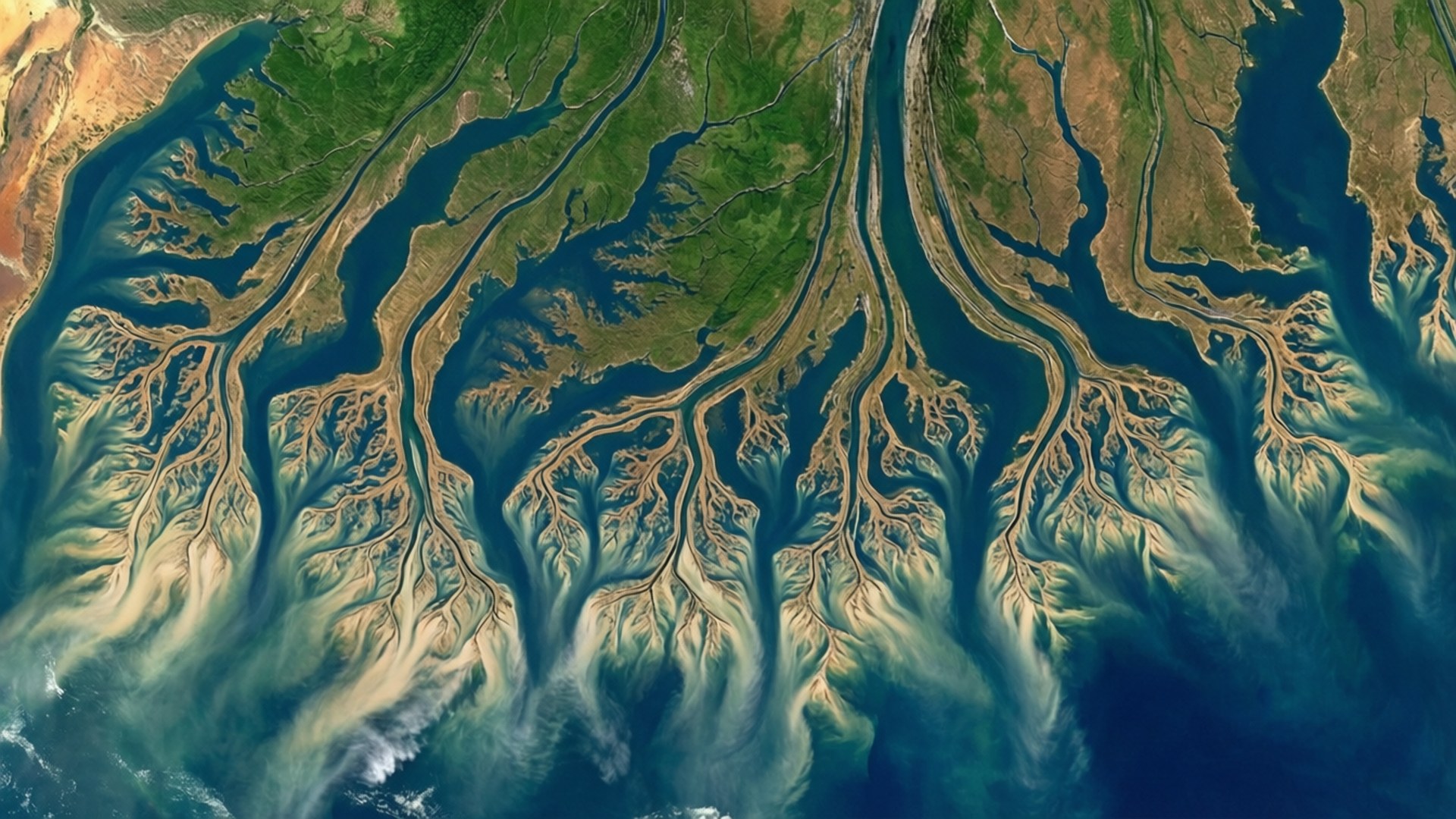 River Delta from Space by Wallpapers.art Studio