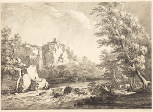 River Landscape with a Passing Storm