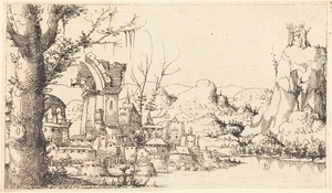 River Landscape with the Temptation of Christ