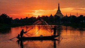 River Life at Sundown