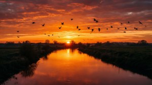 River Sunset Glow