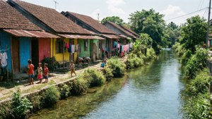 Riverbank Colorful Houses