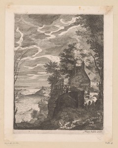 Rivier met rechts een kapel