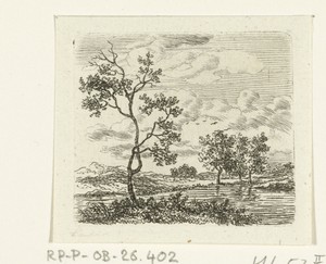 Rivierlandschap met bomen