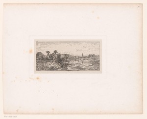 Rivierlandschap met boot