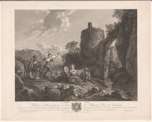 Rivierlandschap met dansende herderin