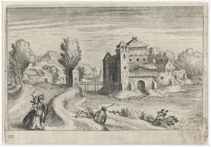 Rivierlandschap met een kasteel