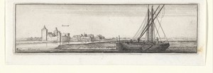 Rivierlandschap met gezicht op Ruhrort