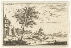 Rivierlandschap met kasteel