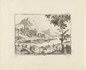 Rivierlandschap met kerk