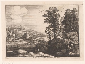 Rivierlandschap met rustende figuren