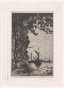 Rivierlandschap met verschillende zeilboten