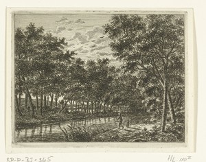 Rivierlandschap met visser en jongetje