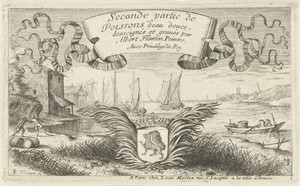 Rivierlandschap met wapen